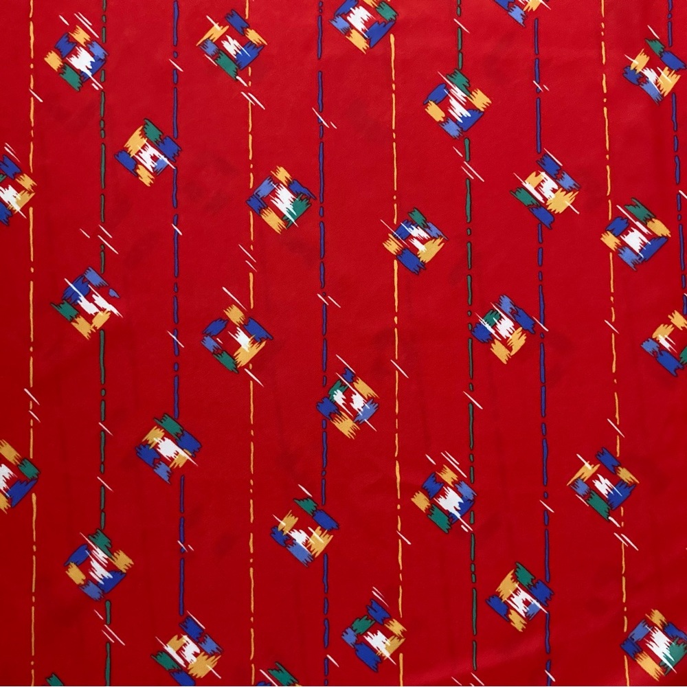 Red Geometric 80’s Fabric Yardage